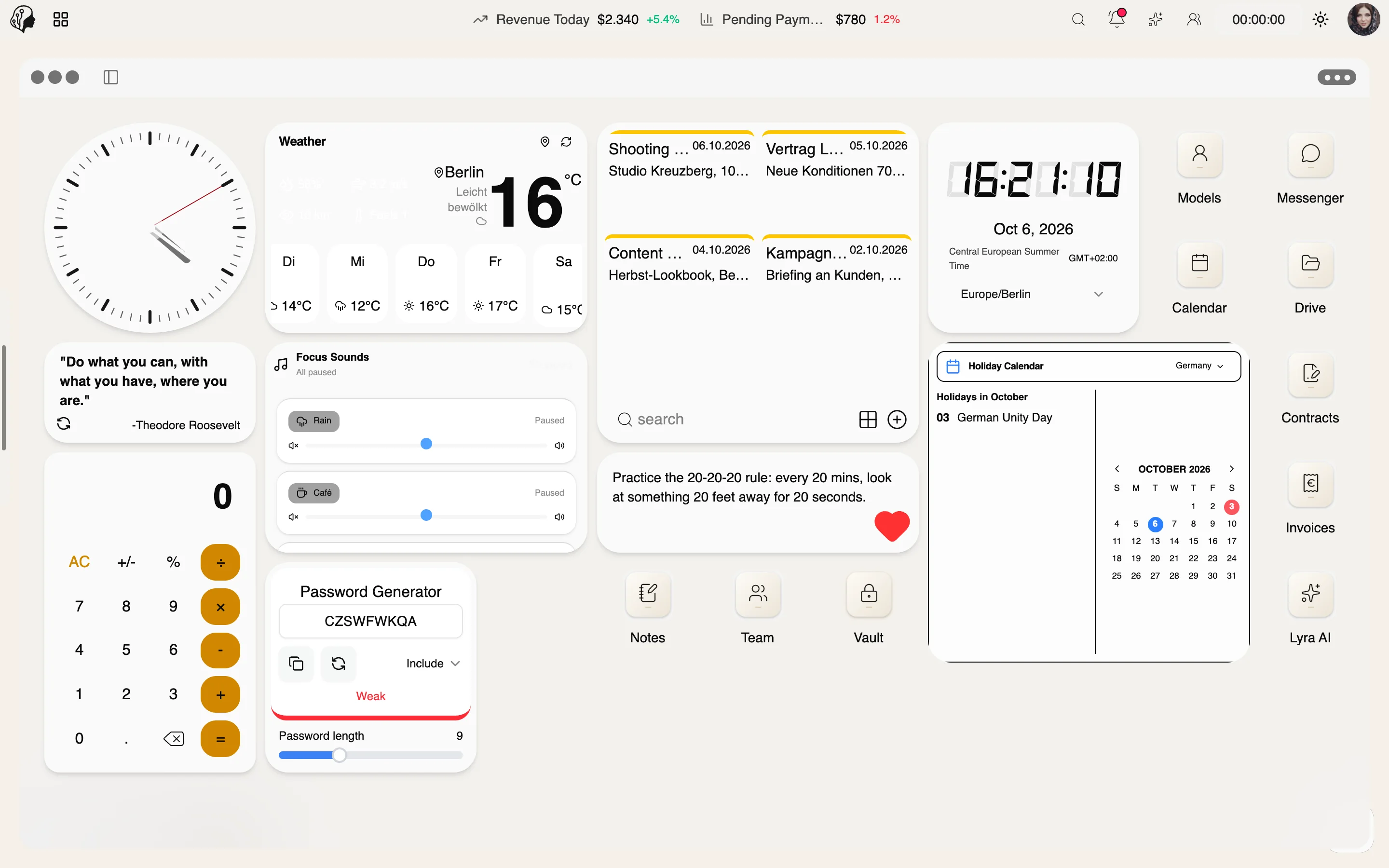 ModelSuite – Ihr Arbeitsplatz am Morgen