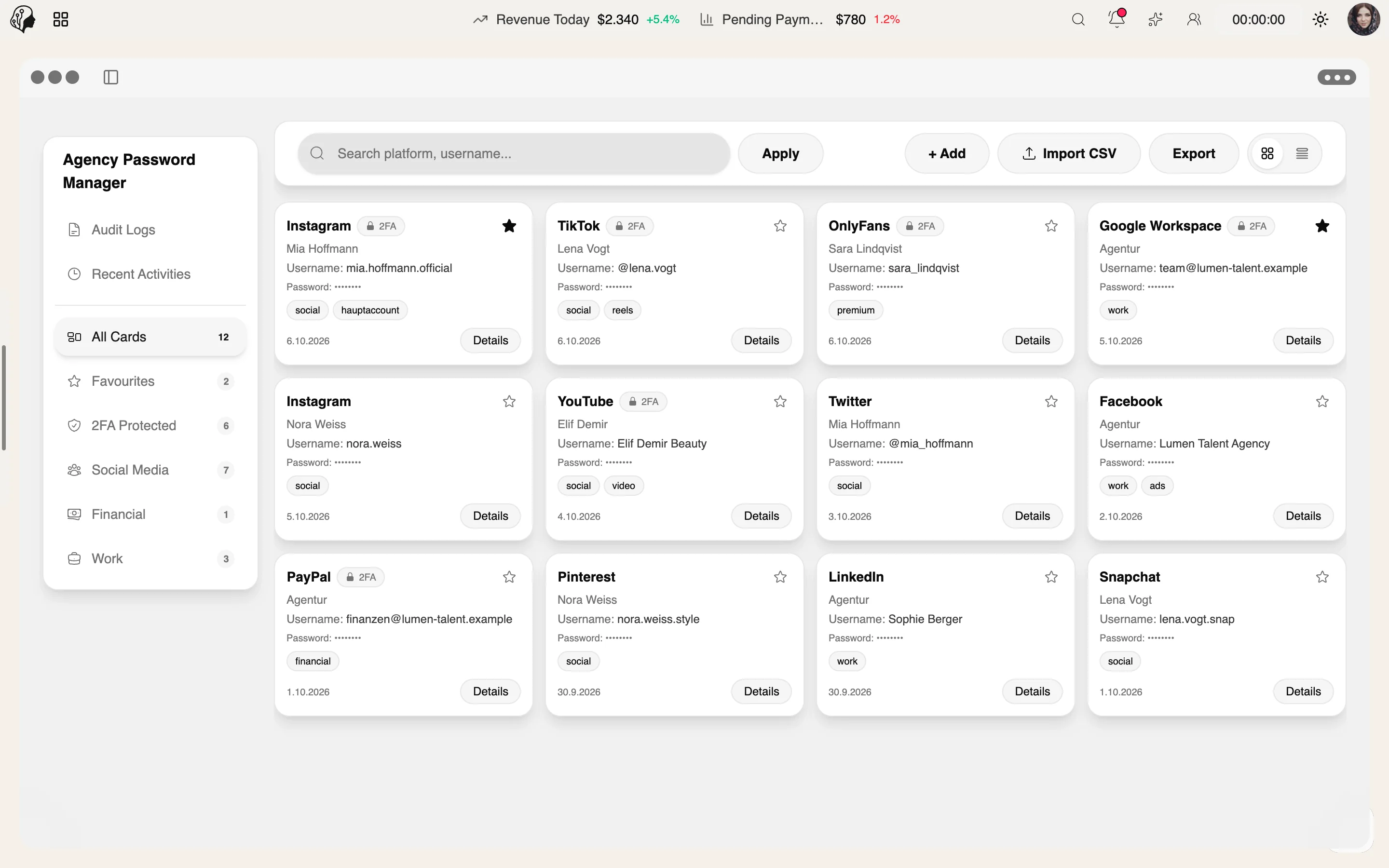 ModelSuite Passwort-Tresor